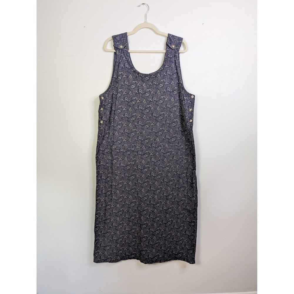 Vtg Woolrich Overalls Dress XL Jumper Corduroy Floral Cottagecore Country Modest